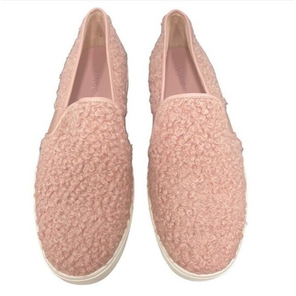 Vince Blair Blush Pink Faux Shearling Slip-On Sneaker Comfort Shoes US8 EU38 - Picture 1 of 9